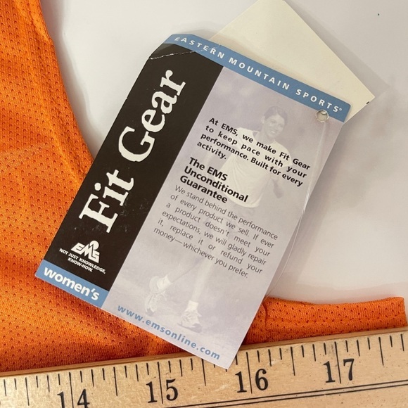 EMS Eastern Mountain Sports Women’s COOLMAX Fit Gear Orange Mesh Tank Top S - Picture 7 of 7